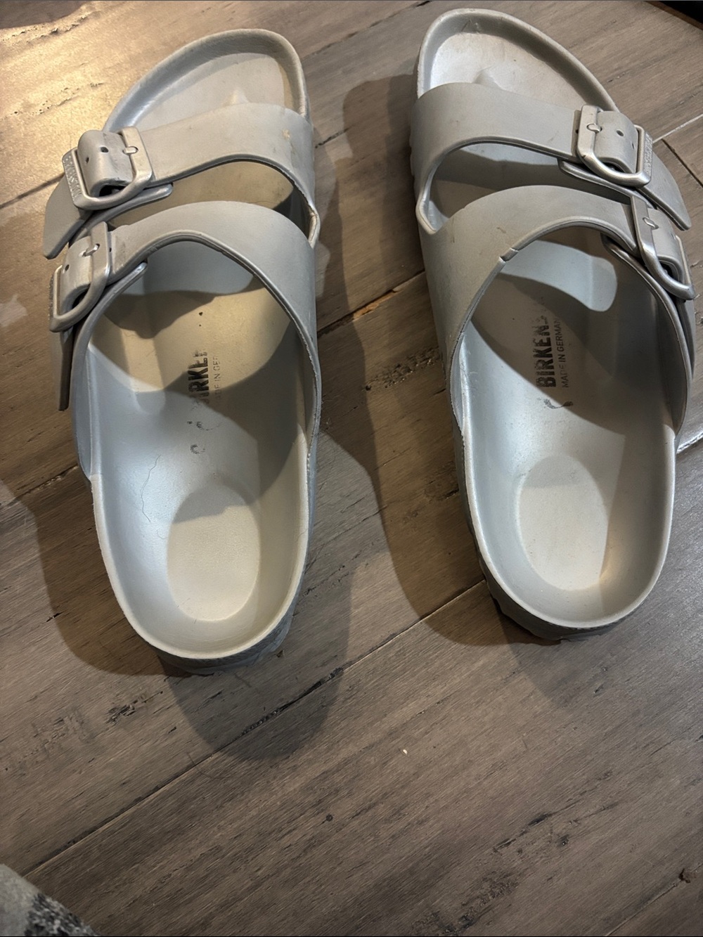 Birkenstock Kids Light Gray Two-Strap EVA Sandals
